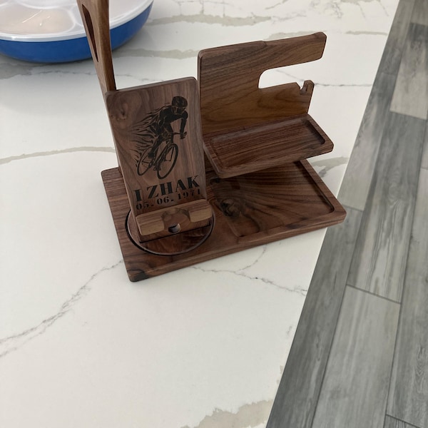Personalized Gifts For Doctor Wood Phone Docking Station, Nightstand