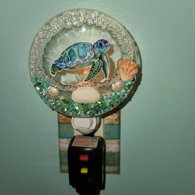 Turtle Shell Light Sea Turtle Seashell Beach Night Light - Etsy