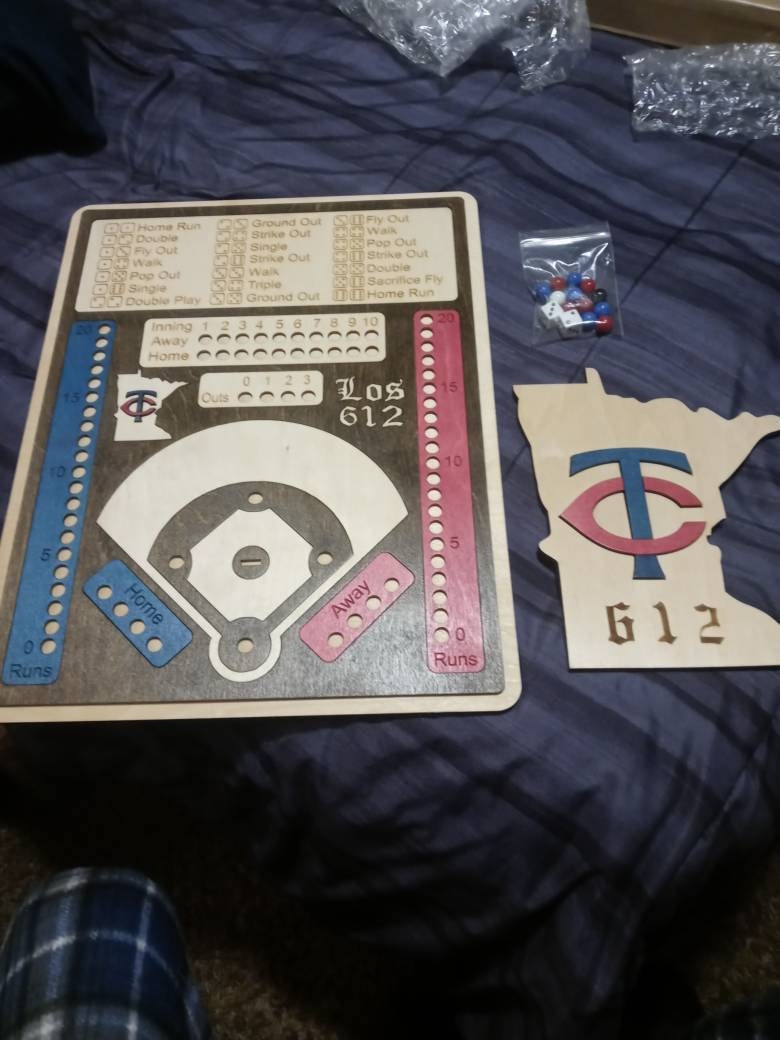 Baseball Dice Game wooden board game, family board games, family game nights, games for adults, baseball lovers