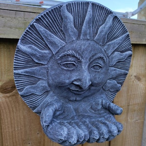 Mangiatoia Per Uccelli In Pietra Green Man – Ornamento Da Giardino 31 Cm, Resistente Al Gelo E Alle Intemperie