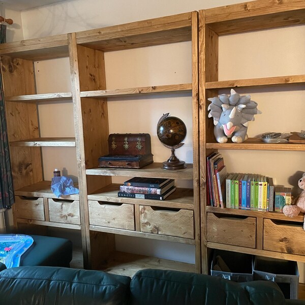 Reclaimed Wood Bookcase / Shelving Units Room Divider - Room Divider ...