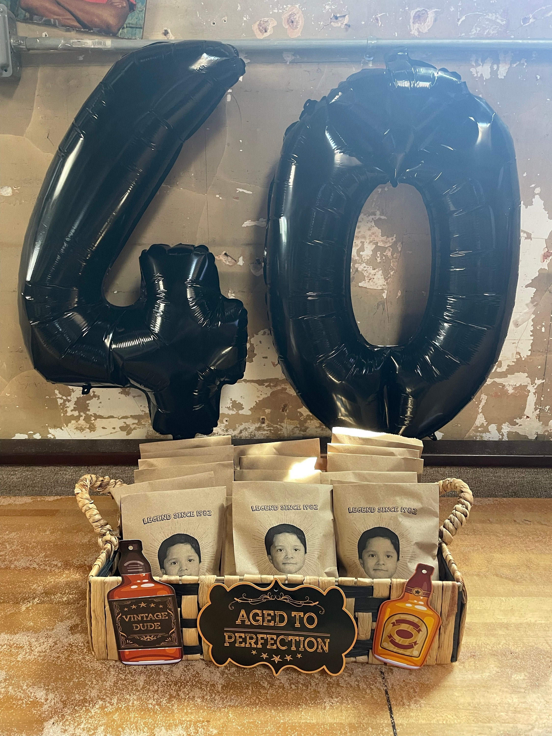 (Set of 15pcs)Custom Birthday Favor Bags, Favor Bags, Custom Printed on Kraft Brown Paper Bags