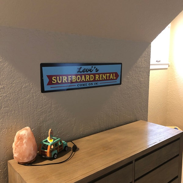 Surfboard Rental Sign, Personalized Surf Shop Arrow Sign, Custom ...