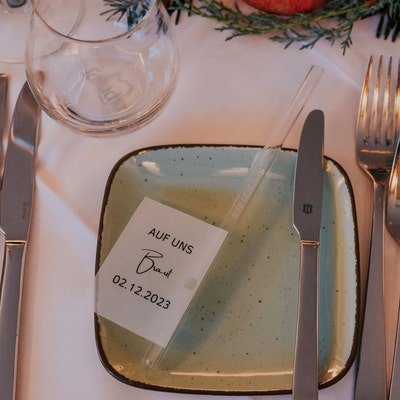Dianelhall 100 Etichette Per Scintillini Matrimonio – Cartoncino Con Scritta Lasst Unsere Liebe Leuchten, 7x5 Cm