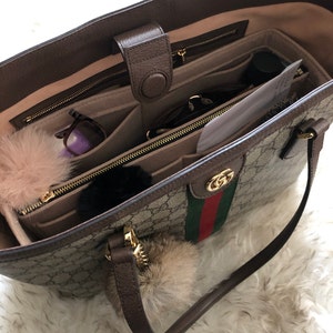 Lckaey Purse Insert for gucci ophidia pouch insert organizer bags for women  gg large tote bag medium tote bag insert 3010khaki-A