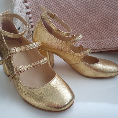 Jeweled-Heel Satin Mary Jane Pumps - Light Blue or Black