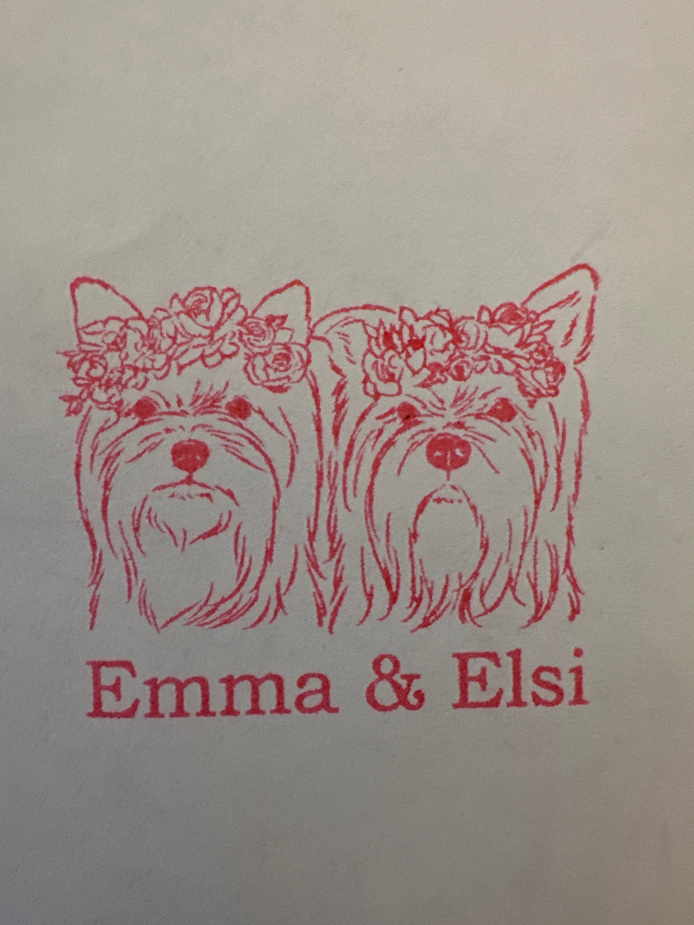Personalized Custom Pet Rubber Stamp - Hand-Drawn Portraits for Pet Lovers