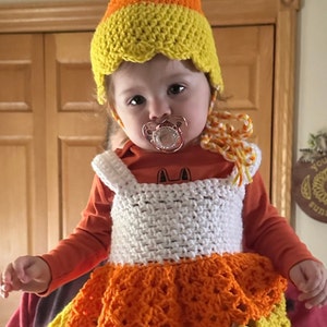 Candy Corn Dress Set PATTERN ONLY Crochet Sizes: 0-3 Month, 3-6 Month, 6-9  Month, 9-12 Month, 12-18 Month, 18-24 Month 