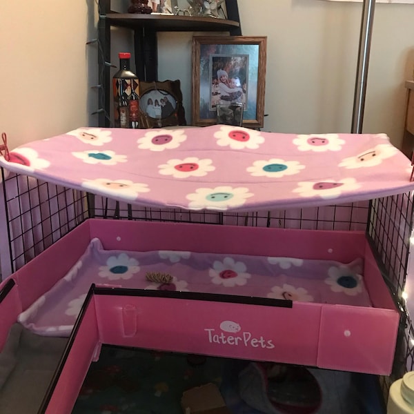 Guinea Pig Custom Fleece Cage Liner Set - Etsy - Extra Long Fleece For Guinea Pig Cage