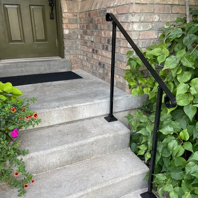 Grab Rail Railing Standard Steel Top for 1 or 2 Steps Attaches to a ...