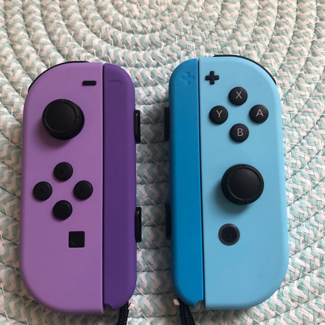 Custom Pastel Purple and Blue Nintendo Switch Joy-con Joycon Controllers 