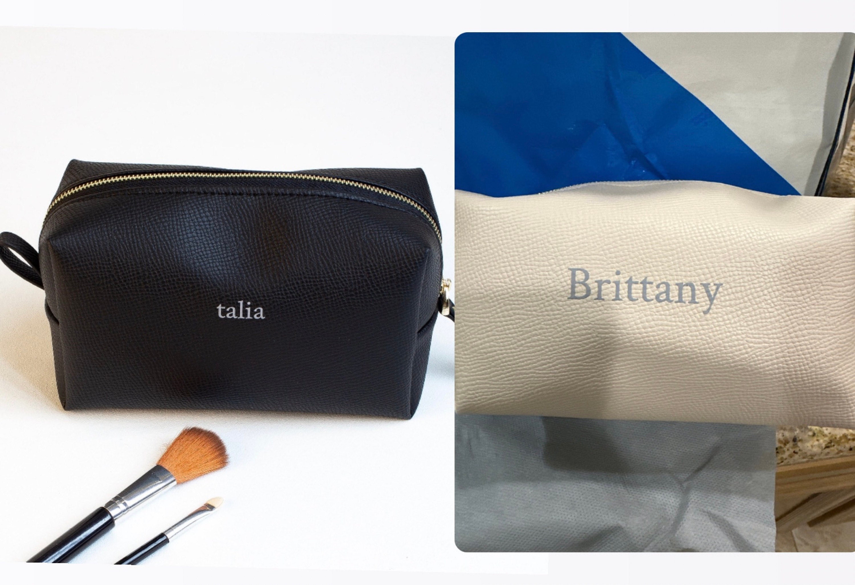 Bridesmaid Makeup Bag, Personalized Cosmetic Pouch for Your Bridesmaid Proposal Gift Box and Bachelorette Party