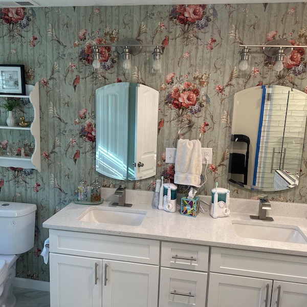 Bird Rose French Cottage Floral Victorian Vintage Wallpaper HA1326 - Etsy