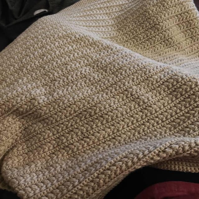A customer's finished Braided Wheat Stitch Crochet Blanket PDF Pattern
