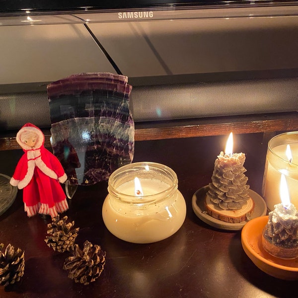 Pine Tree Candle - Fall/winter Seasonal Decor 100% Beeswax - Etsy