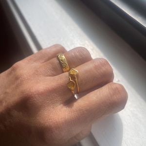 Customer photo from Tina, Dainty Raw Citrine Ring in Yellow Gold