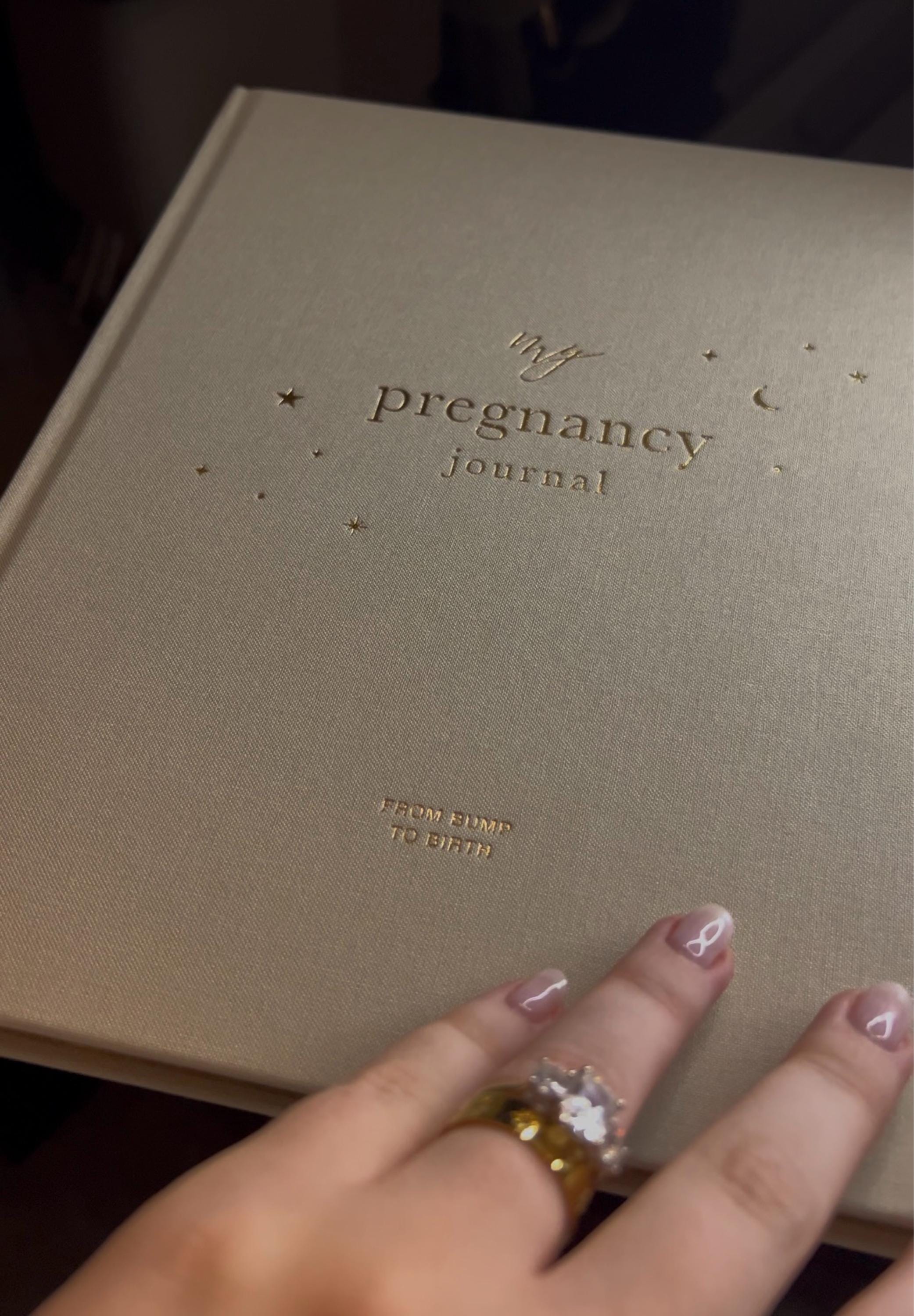 My Pregnancy Journal, Expectant Mother Gift, Pregnancy Planner - Pearl - gift for parents to be, pregnancy record book w/gilded edges