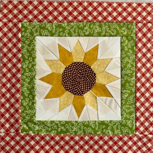 Sunflower, Foundation Paper Piecing Pattern FPP, Quilt Block, PDF ...