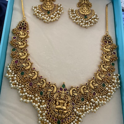 Tarinika Cira Antique Gold-plated Indian Jewelry Set With - Etsy