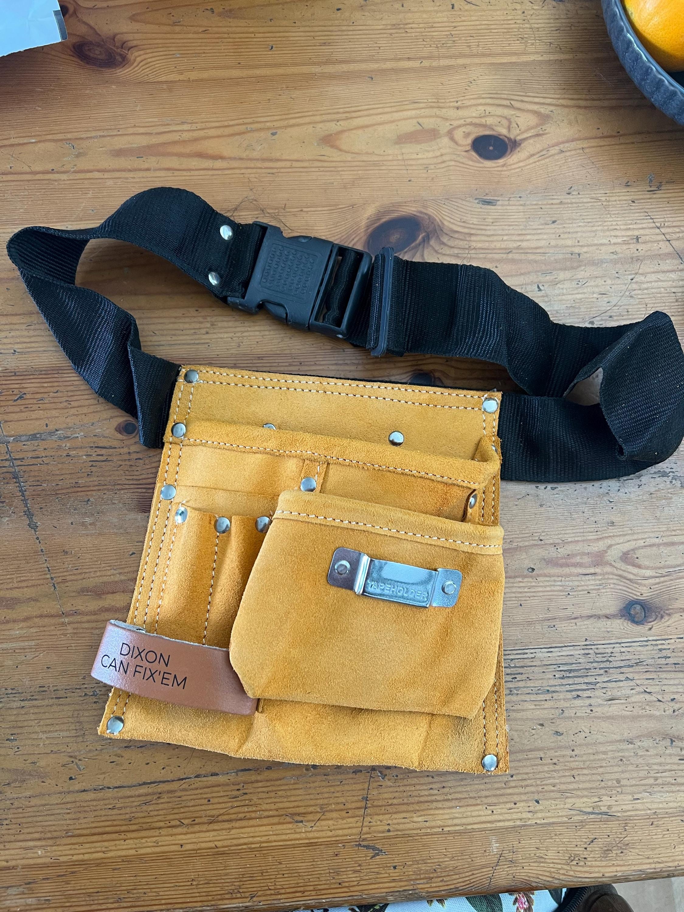 Personalisierter robuster Werkzeuggürtel aus Leder mit 6 Taschen
