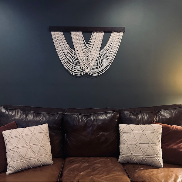 View of Fiber Wall Decor, Minimalist Wall Art, New Home Gifts, Modern Macrame ...