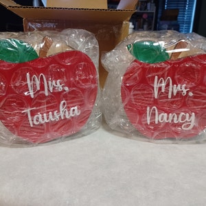 Teacher Wooden Apple Teacher Appreciation Gift Apple Pencil Holder ...