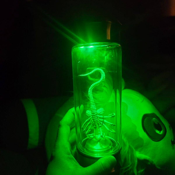 USA Alien in a Test Tube Embryo Glass Jar Prop Led Light Red Green Blue ...