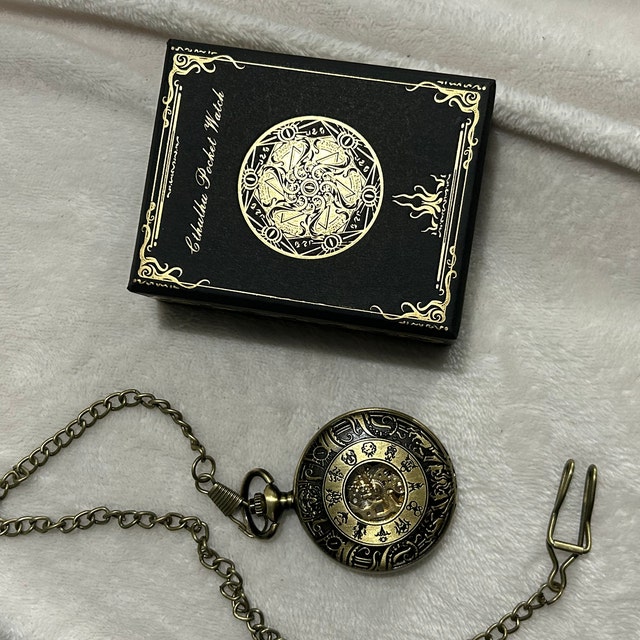 Cthulhu Mechanical Pocket Watch the Shadow Out of Time Steampunk Lovecraft Lovecraftian Lovecraftian Gift Etsy
