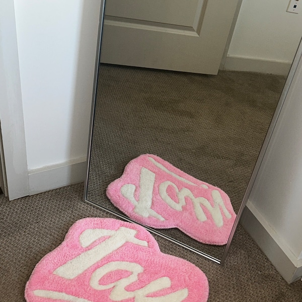 Pink Bella Style Custom Name for Girls Handmade Tufted Rug - Etsy