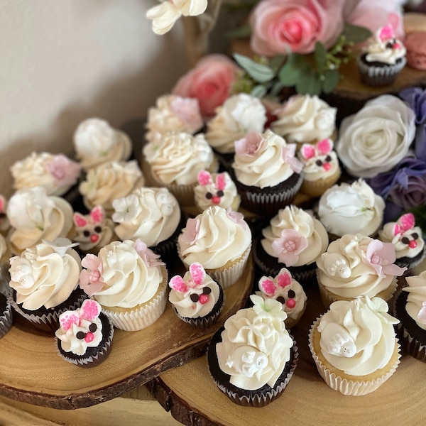 1 Dozen Edible Royal Icing White Rabbits | 1 Inch | Sugar Rabbit ...