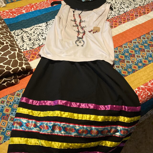 drawstring ribbon skirt TreatÜrself New item 🖤💛🩶 drawstring ribbon tierd long skirt (cream