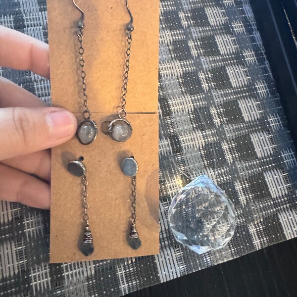 Tetra Large Square Gemstone Pendant  Labradorite