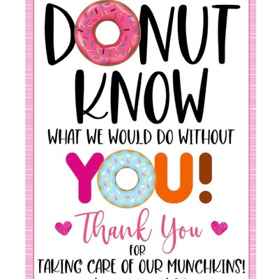 Printable Treat Snack Bar Appreciation Thank You Sign for Teachers ...