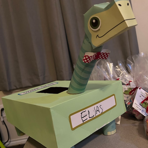 Brachiosaurus Valentine Box Kit | Longneck Dinosaur Printable Box Decor ...