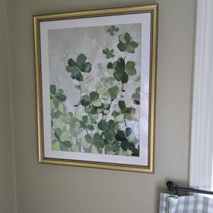 クローバー油絵プリント 植物画 アイルランドの緑の壁アート 聖