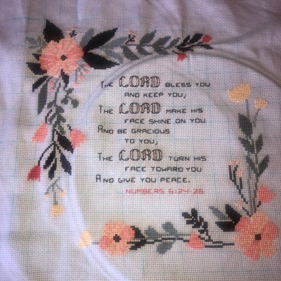 Christian Cross Stitch Pattern the Lord Bless You and Keep You Cross ...