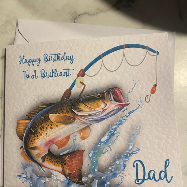 Happy Birthday Fishing Card Handmade Personalised, Son,brother,dad ...