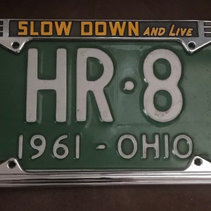 Art Deco Slow Down And Live License Plate Frame Metal Chrome Nor Cal Speed Art Deco Slow Down And Live License Plate Frame Metal Chrome Nor Cal Speed