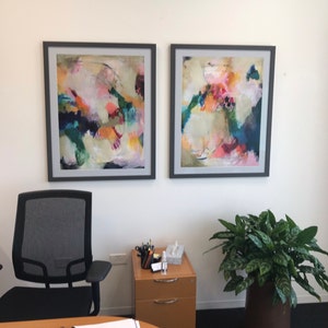 Set of 2 Extra Large Prints, Acrylic Abstract Painting Giclee of ...