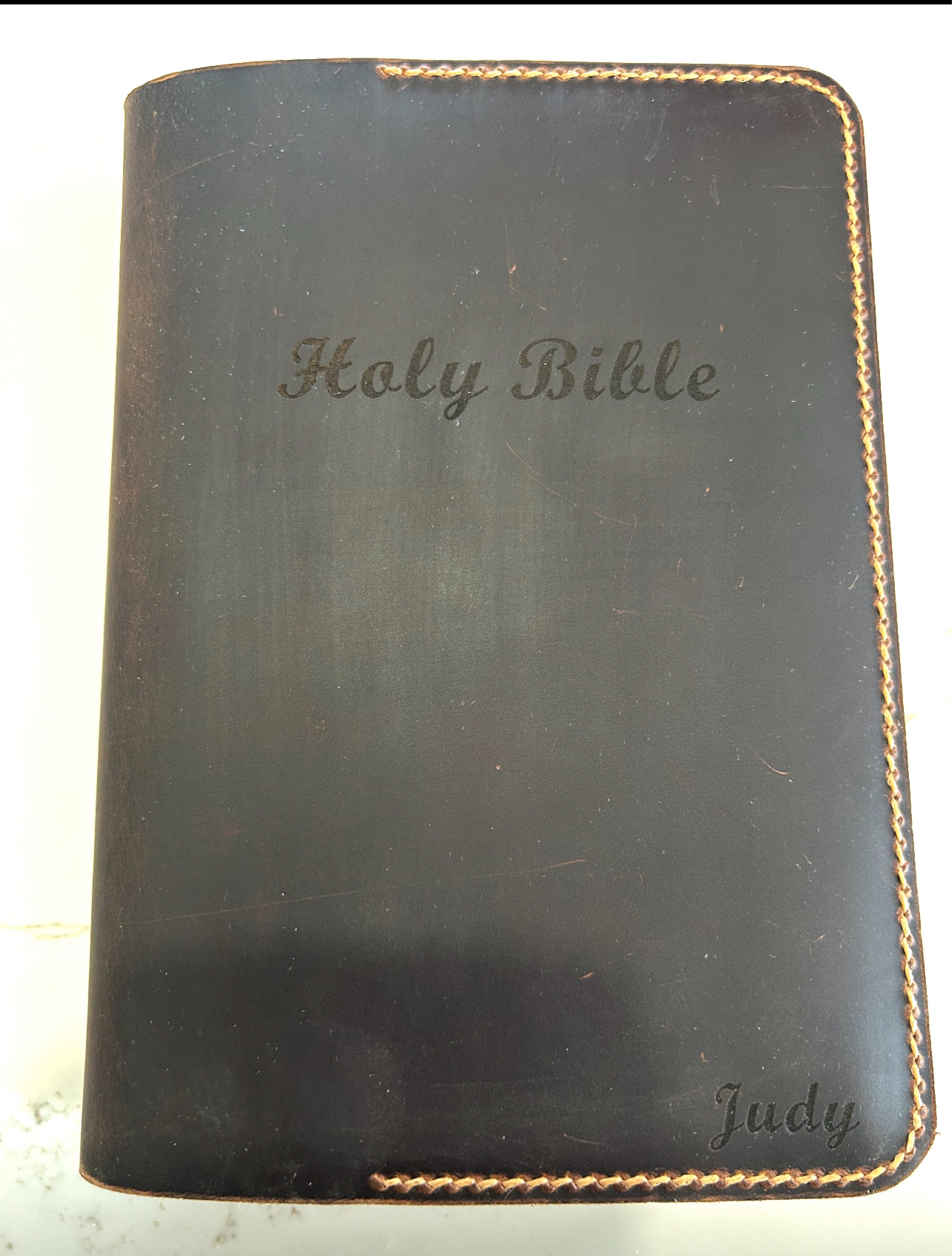 Personalized Leather cover for bible KJV , Custom leather holy bible book case cover christian gifts for men women Z04-LBBC05S