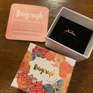 Customer photo from Val, Dainty Black Tourmaline Baguette Ring