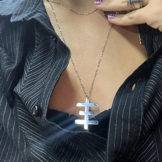 Psychic Cross Necklace Stainless Steel Pendant Psychic Cross