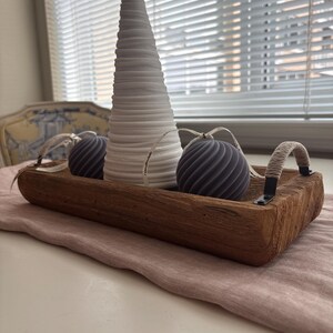 Vassoio Ovale In Legno Decorativo Con Perline – Stile Shabby Chic E Fattoria, Nero, Per Tavolino E Cucina