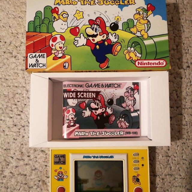 Mario the Juggler Game & Watch MB-108 Box Manual and Tray - NO