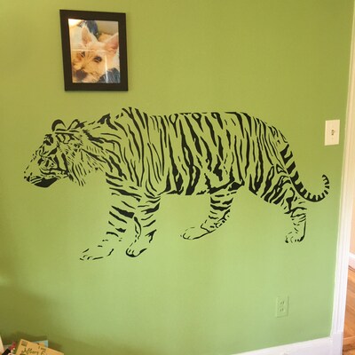 Tiger Decal, Jungle Big Cat Wall Sticker, College Dorm Room Decal, Den ...