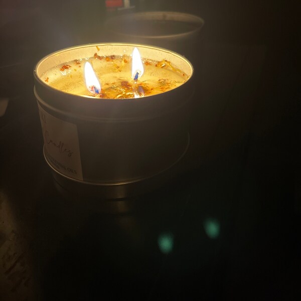 ABUNDANCE Intention Candle for Attraction and Manifestation. Tin Candle ...