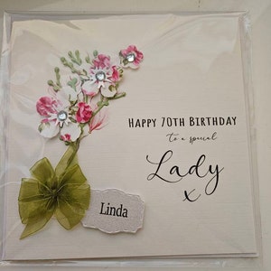 3D Personalised 70th Birthday Card for Friend, Handmade - Etsy UK