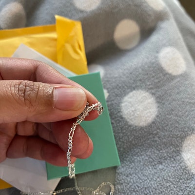 thumbnail image 2 of 2mm Solid 925 Sterling Silver Figaro Chain Necklace Made In Italy By Green Cross Toad 2 of 3
