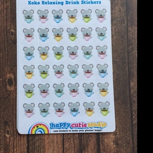 36 Cute Koko the Koala Relaxing Drink/tea/coffee Planner Stickers - Etsy