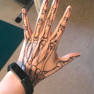 Coco Skeleton Hands Temporary Tattoos For Cosplay Skull Etsy